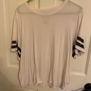 White American eagle crop tee
